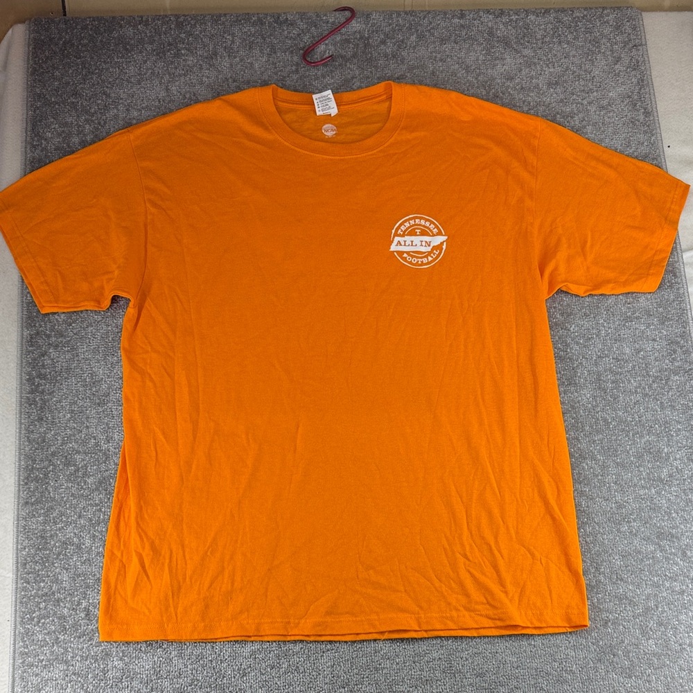NCAA Short Sleeve Shirt Orange Tennessee Volunteers All In Football Mens 2X
